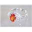 SR176, Created Padparadsha Sapphire, 925 Silver Ring