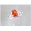 SR176, Created Padparadsha Sapphire, 925 Silver Ring