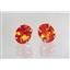14k Gold Post Earrings, Created Padparadscha Sapphire, E102