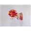 14k Gold Post Earrings, Created Padparadscha Sapphire, E102