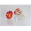 14k Gold Post Earrings, Created Padparadscha Sapphire, E102