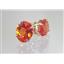 14k Gold Post Earrings, Created Padparadscha Sapphire, E102