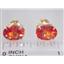 14k Gold Post Earrings, Created Padparadscha Sapphire, E102