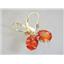 14k Gold Leverback Earrings, Padparadscha Sapphire, E107