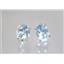 14k Gold Post Earrings, Aquamarine, E002