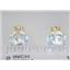 14k Gold Post Earrings, Aquamarine, E002