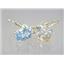14k Gold Leverback Earrings, Aquamarine, E007