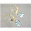 14k Gold Leverback Earrings, Aquamarine, E007