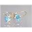 14k Gold Leverback Earrings, Mercury Mist Topaz, E017