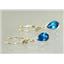 14k Gold Leverback Earrings, London Blue Topaz, E021