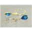 14k Gold Leverback Earrings, London Blue Topaz, E021