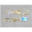 14k Gold Leverback Earrings, Mercury Mist Topaz, E021