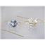 14k Gold Threader Earrings, Silver Topaz, E103