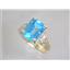 10K, 14K or 18K Gold Ladies Ring, Swiss Blue Topaz, R221