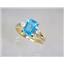 10K, 14K or 18K Gold Ladies Ring, Swiss Blue Topaz, R171