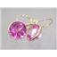 14k Gold Leverback Earrings, Pure Pink Topaz, E211