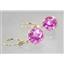 14k Gold Leverback Earrings, Pure Pink Topaz, E211
