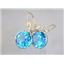 14k Gold Leverback Earrings, Swiss Blue Topaz, E211