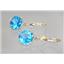 14k Gold Leverback Earrings, Swiss Blue Topaz, E211