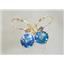 14k Gold Leverback Earrings, Neptunes Garden Topaz, E117