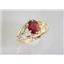 10K, 14K or 18K Gold Ladies Ring, Garnet CZ, R137