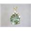 P087, Green Amethsyt 14k Gold Pendant