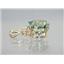P087, Green Amethsyt 14k Gold Pendant