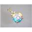 P087, Mercury Mist Topaz 14k Gold Pendant