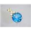 P087, Swiss Blue Topaz 14k Gold pendant