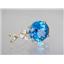 P087, Swiss Blue Topaz 14k Gold pendant