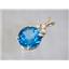 P087, Swiss Blue Topaz 14k Gold pendant