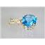 P087, Swiss Blue Topaz 14k Gold pendant