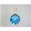 P087, Swiss Blue Topaz 14k Gold pendant