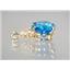 P087, Swiss Blue Topaz 14k Gold pendant
