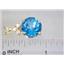 P087, Swiss Blue Topaz 14k Gold pendant