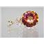 P087, Twilight Fire Topaz 14k Gold Pendant