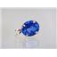 P040, Created Blue Sapphire 14k Gold Pendant