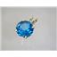 P088, Swiss Blue Topaz 14K Gold Pendant
