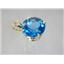 P088, Swiss Blue Topaz 14K Gold Pendant