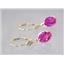 14k Gold Leverback Earrings, Created Pink Sapphire, E001