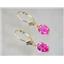 14k Gold Leverback Earrings, Created Pink Sapphire, E001