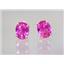 E002, Created Pink Sapphire 14K Gold Earrings, 3 cts