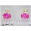E002, Created Pink Sapphire 14K Gold Earrings, 3 cts