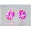 14k Gold Post Earrings, Created Pink Sapphire, E102