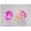 14k Gold Post Earrings, Created Pink Sapphire, E102