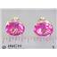14k Gold Post Earrings, Created Pink Sapphire, E102