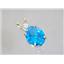 P020, Swiss Blue CZ, 14K Gold Pendant