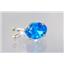 P020, Swiss Blue CZ, 14K Gold Pendant