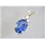 P043, Created Sapphire 14K Gold Pendant