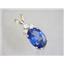 P043, Created Sapphire 14K Gold Pendant